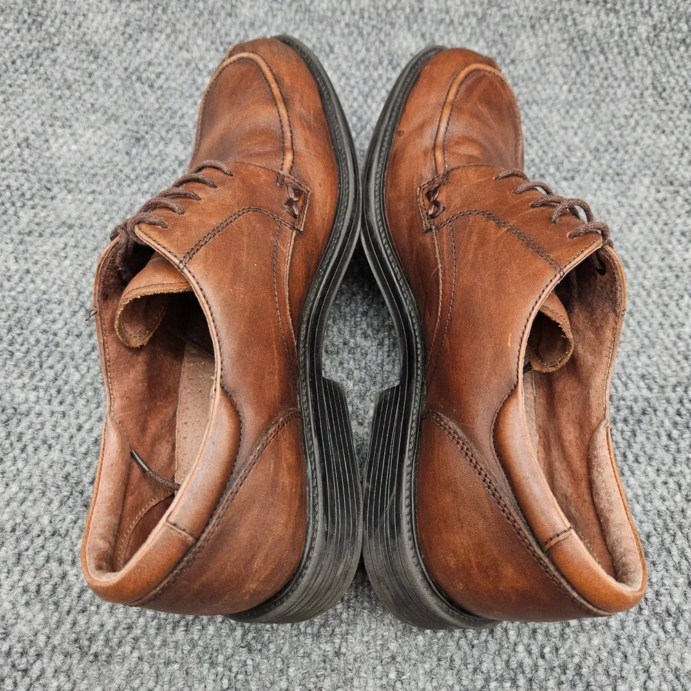 Bostonian Mens 11.5 Brown Leather Oxford Derby Dress Shoes Lace Up Moc Split Toe